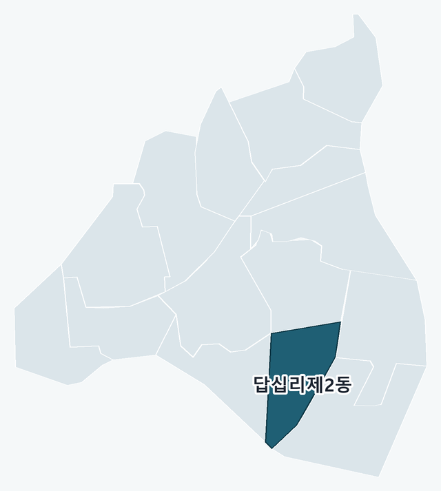 동대문구 답십리제2동 위치 — 동대문구 행정동 경계 지도