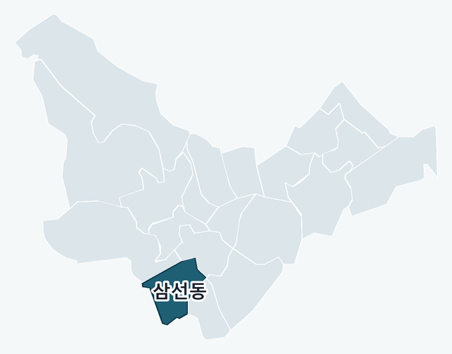 성북구 삼선동 위치 — 성북구 행정동 경계 지도