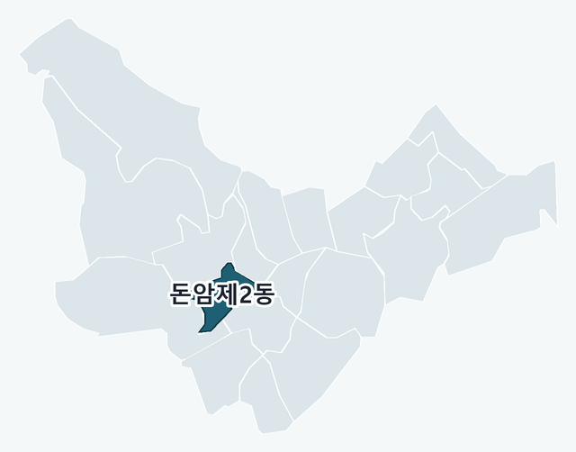 성북구 돈암제2동 위치 — 성북구 행정동 경계 지도