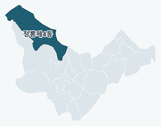 성북구 정릉제4동 위치 — 성북구 행정동 경계 지도