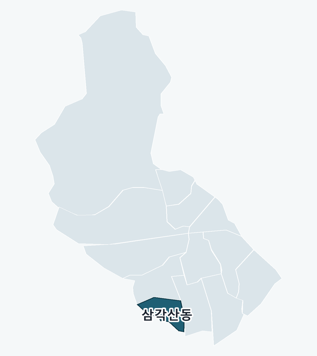 강북구 삼각산동 위치 — 강북구 행정동 경계 지도