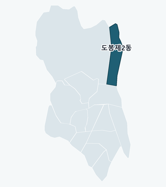 도봉구 도봉제2동 위치 — 도봉구 행정동 경계 지도