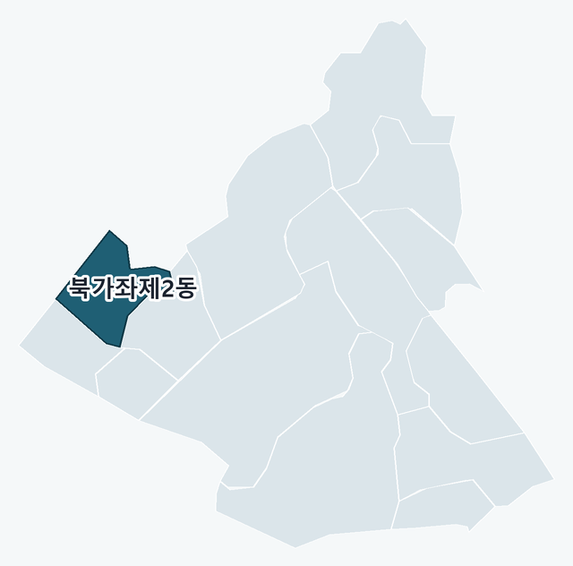 서대문구 북가좌제2동 위치 — 서대문구 행정동 경계 지도