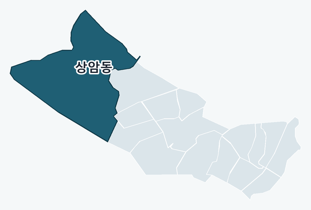 마포구 상암동 위치 — 마포구 행정동 경계 지도