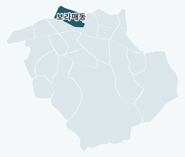 관악구 보라매동 위치 — 관악구 행정동 경계 지도