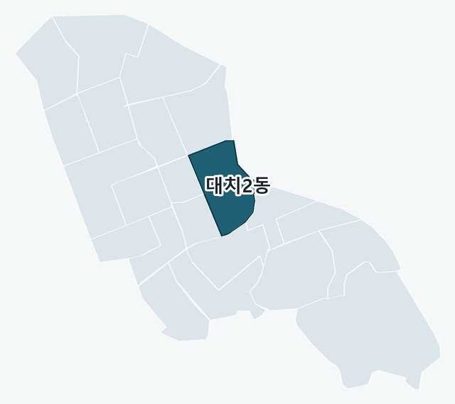 강남구 대치2동 위치 — 강남구 행정동 경계 지도