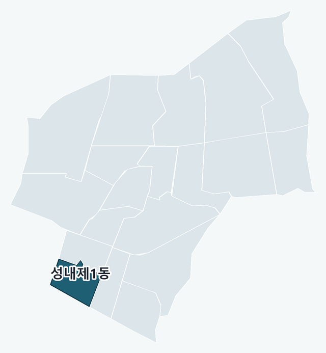 강동구 성내제1동 위치 — 강동구 행정동 경계 지도