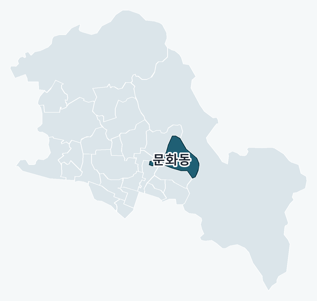 북구 문화동 위치 — 북구 행정동 경계 지도