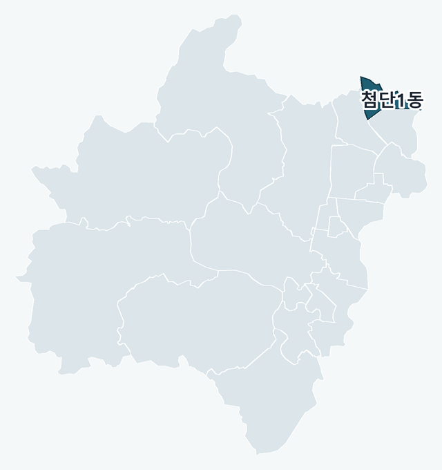 광산구 첨단1동 위치 — 광산구 행정동 경계 지도
