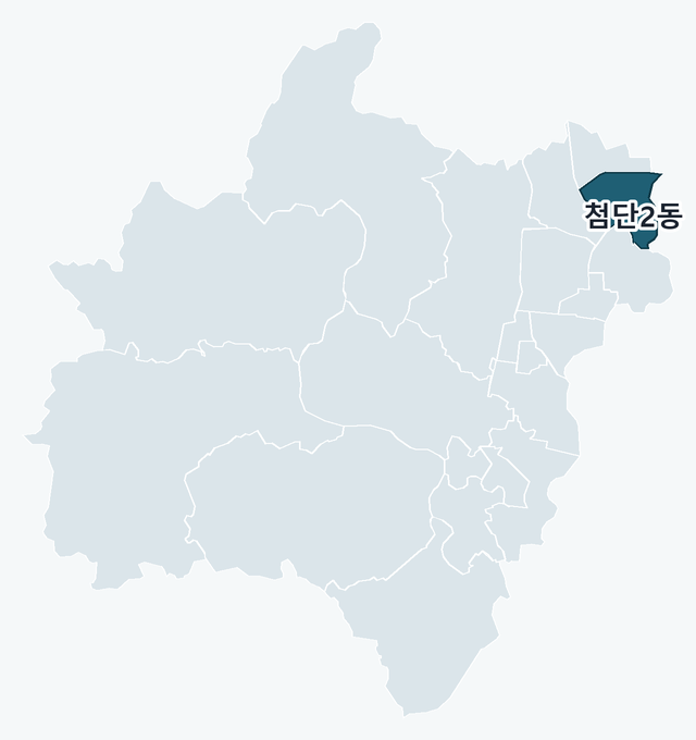 광산구 첨단2동 위치 — 광산구 행정동 경계 지도