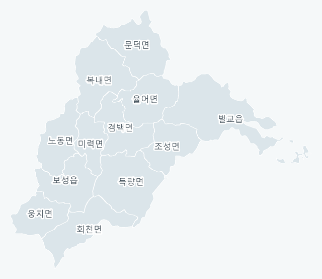 보성군 행정동 경계 지도