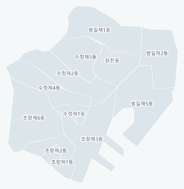 동구 행정동 경계 지도