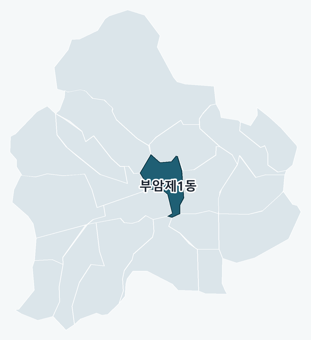 부산진구 부암제1동 위치 — 부산진구 행정동 경계 지도