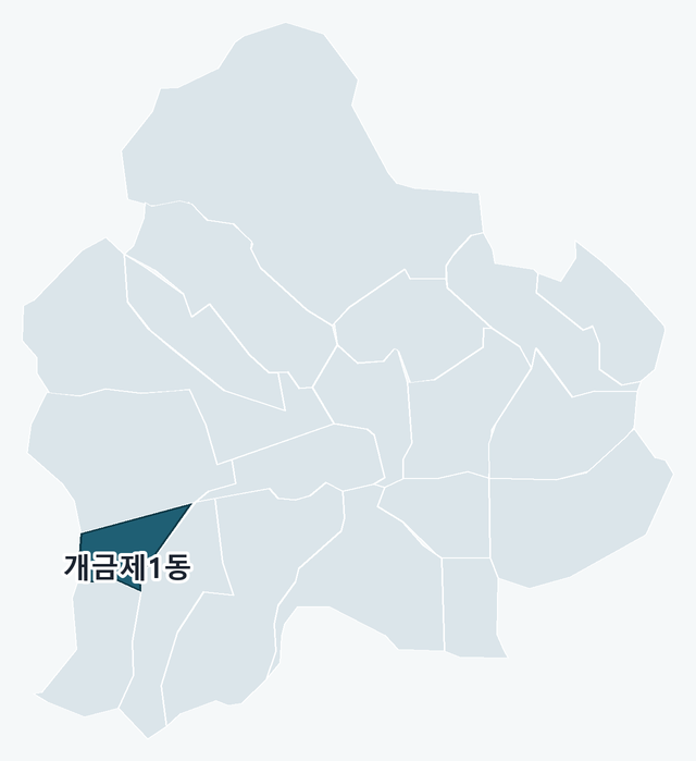 부산진구 개금제1동 위치 — 부산진구 행정동 경계 지도