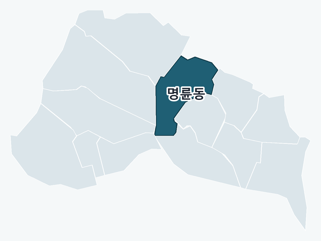 동래구 명륜동 위치 — 동래구 행정동 경계 지도