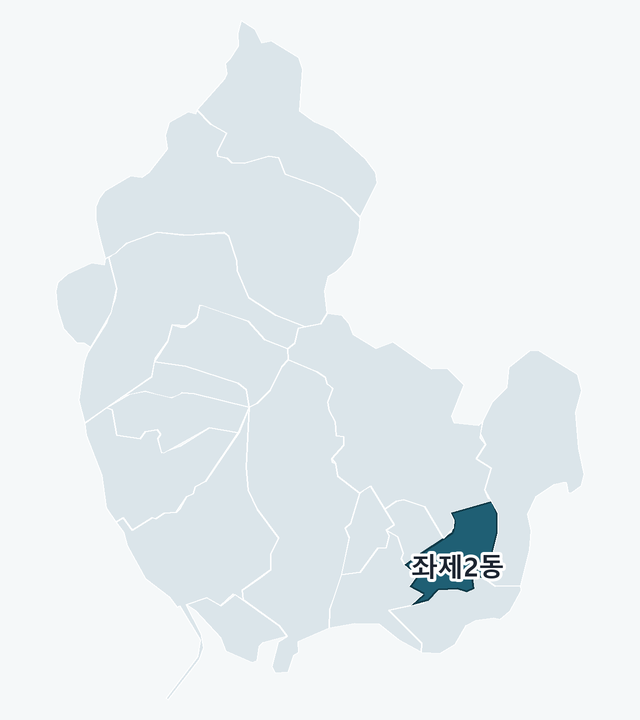 해운대구 좌제2동 위치 — 해운대구 행정동 경계 지도