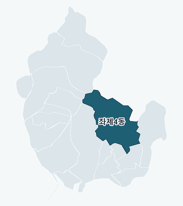 해운대구 좌제4동 위치 — 해운대구 행정동 경계 지도