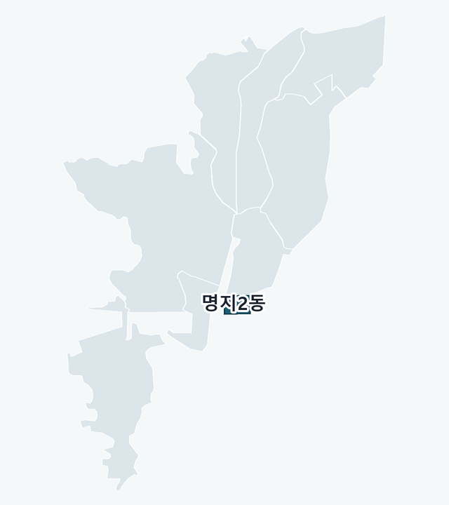 강서구 명지2동 위치 — 강서구 행정동 경계 지도