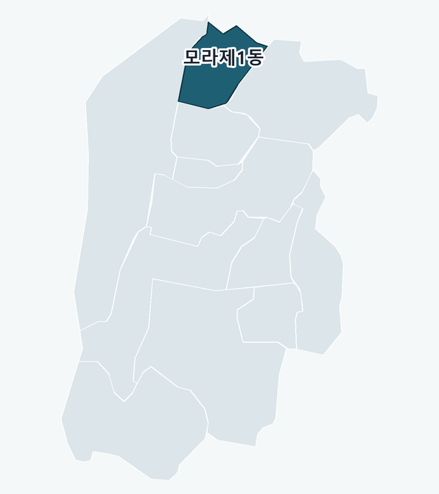 사상구 모라제1동 위치 — 사상구 행정동 경계 지도