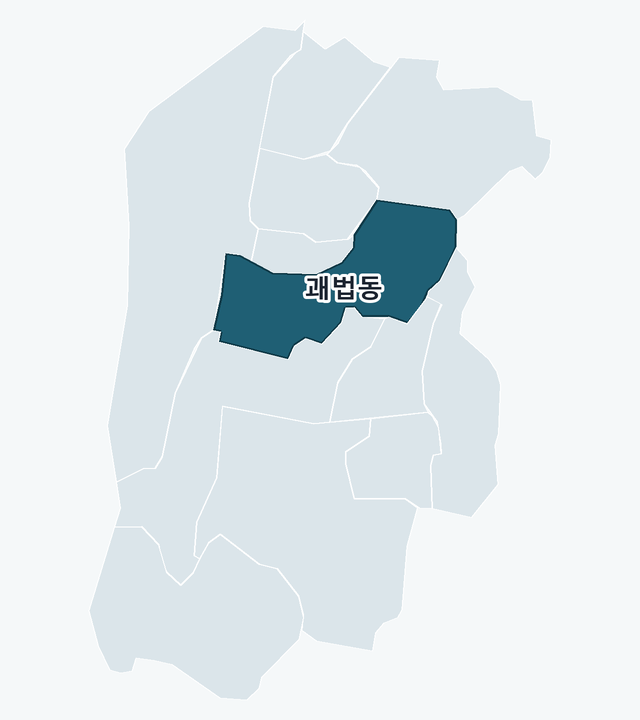 사상구 괘법동 위치 — 사상구 행정동 경계 지도