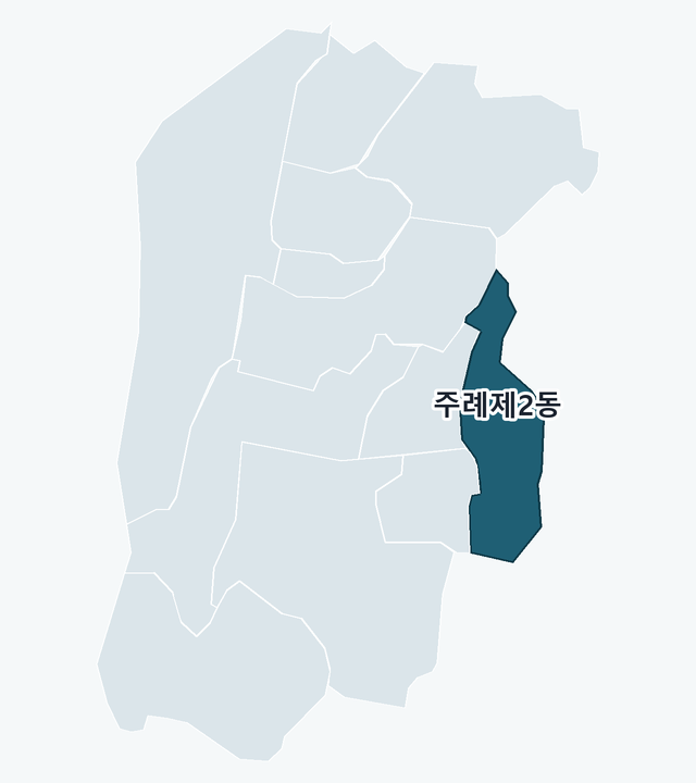 사상구 주례제2동 위치 — 사상구 행정동 경계 지도