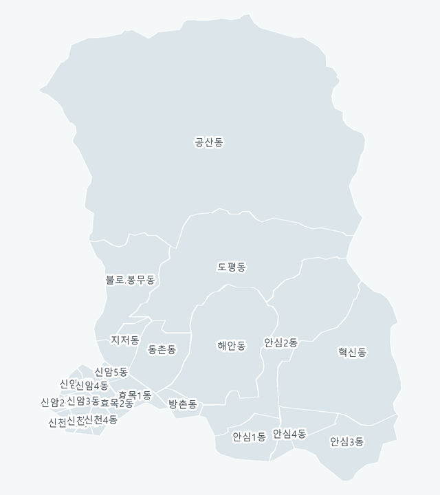 동구 행정동 경계 지도