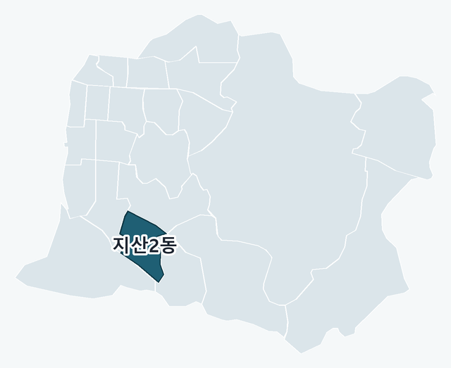 수성구 지산2동 위치 — 수성구 행정동 경계 지도