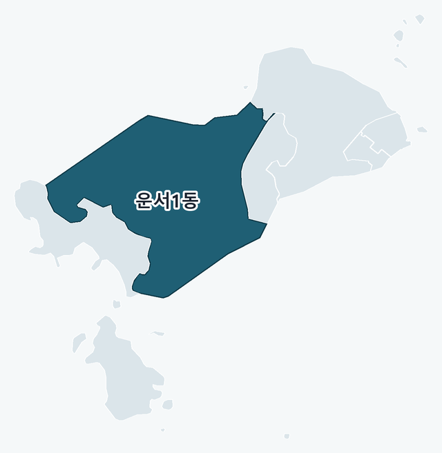 영종구 운서1동 위치 — 영종구 행정동 경계 지도