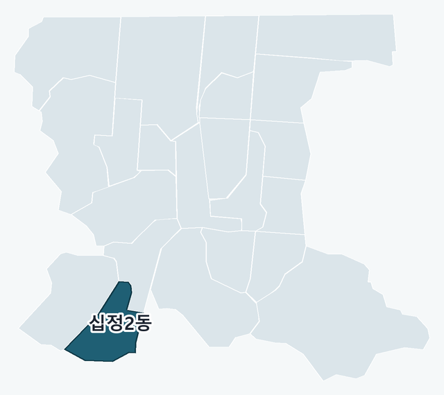 부평구 십정2동 위치 — 부평구 행정동 경계 지도