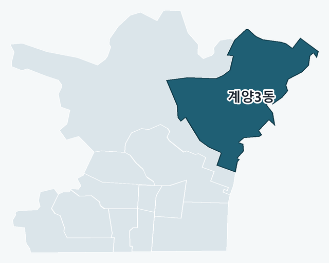 계양구 계양3동 위치 — 계양구 행정동 경계 지도
