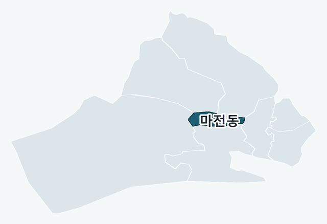 검단구 마전동 위치 — 검단구 행정동 경계 지도