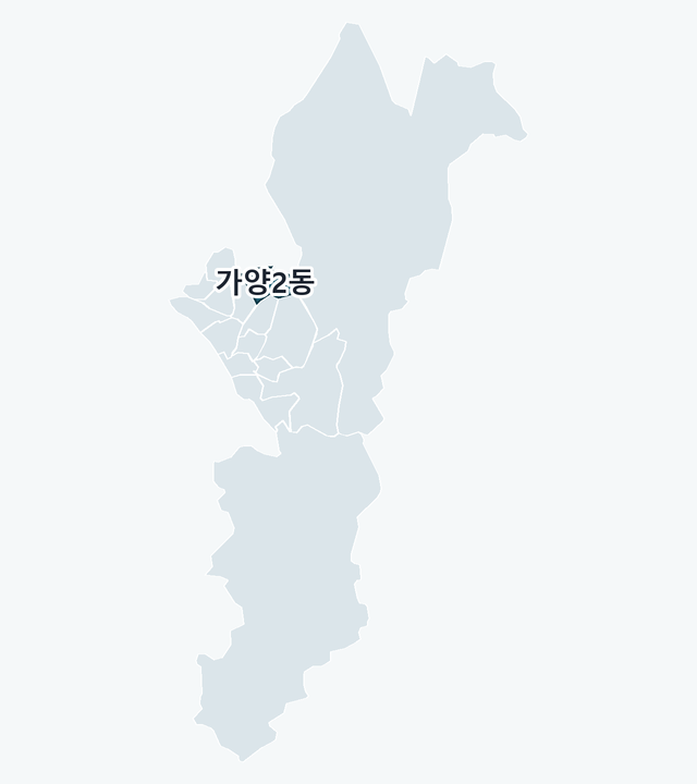 동구 가양2동 위치 — 동구 행정동 경계 지도