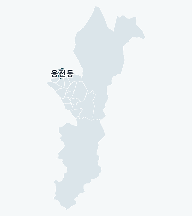 동구 용전동 위치 — 동구 행정동 경계 지도