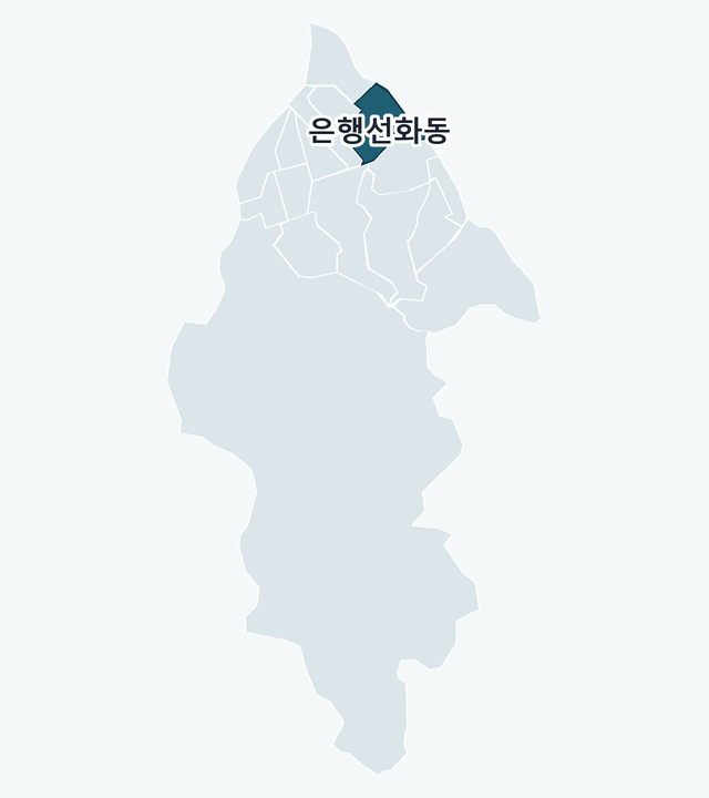 중구 은행선화동 위치 — 중구 행정동 경계 지도