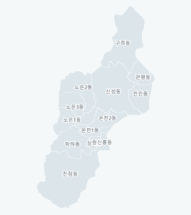 유성구 행정동 경계 지도
