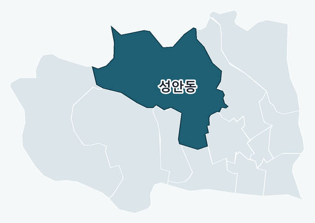 중구 성안동 위치 — 중구 행정동 경계 지도