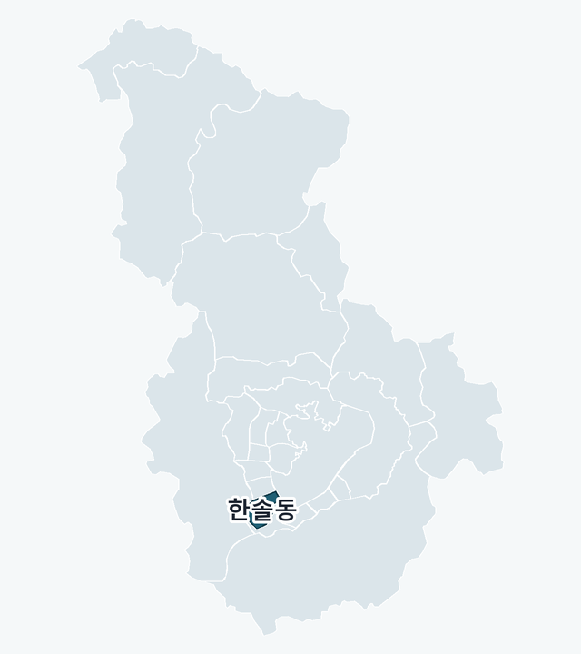 세종특별자치시 한솔동 위치 — 세종특별자치시 행정동 경계 지도