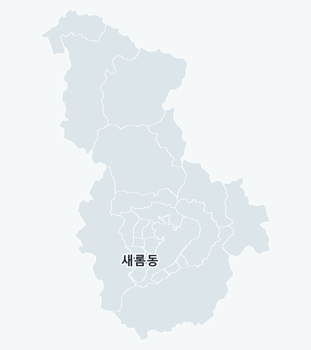 세종특별자치시 새롬동 위치 — 세종특별자치시 행정동 경계 지도