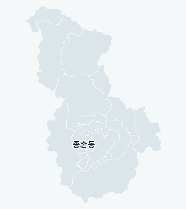 세종특별자치시 종촌동 위치 — 세종특별자치시 행정동 경계 지도