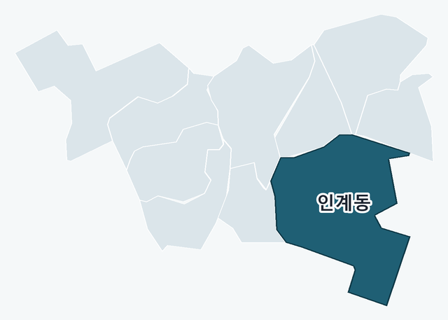 수원시 팔달구 인계동 위치 — 수원시 팔달구 행정동 경계 지도