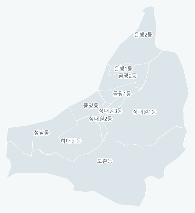 성남시 중원구 행정동 경계 지도