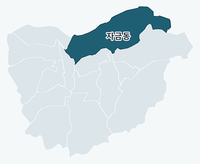 의정부시 자금동 위치 — 의정부시 행정동 경계 지도
