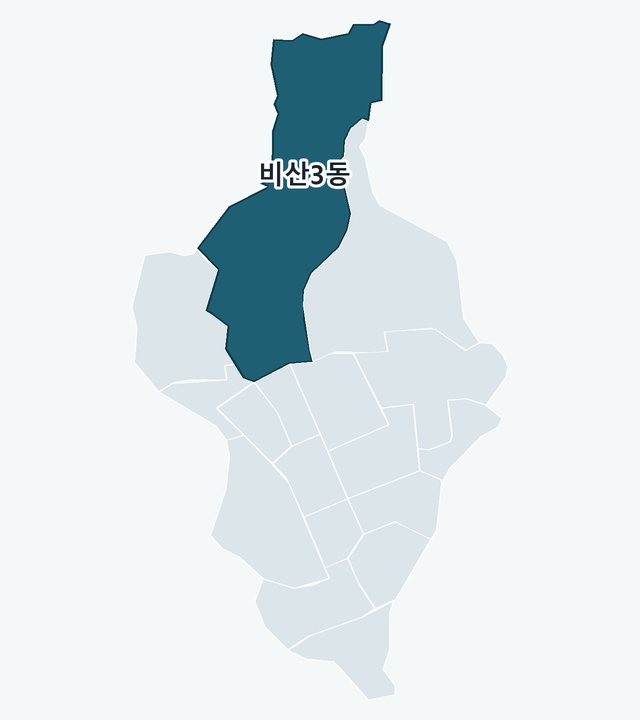 안양시 동안구 비산3동 위치 — 안양시 동안구 행정동 경계 지도