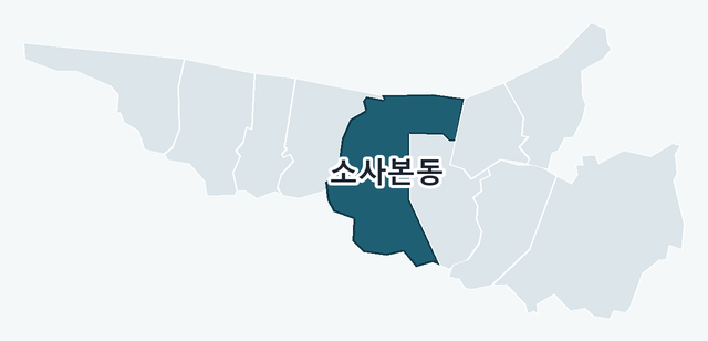 부천시 소사구 소사본동 위치 — 부천시 소사구 행정동 경계 지도