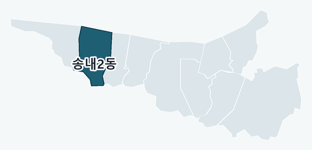 부천시 소사구 송내2동 위치 — 부천시 소사구 행정동 경계 지도