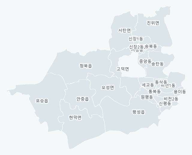 평택시 행정동 경계 지도