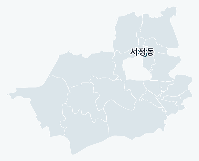 평택시 서정동 위치 — 평택시 행정동 경계 지도
