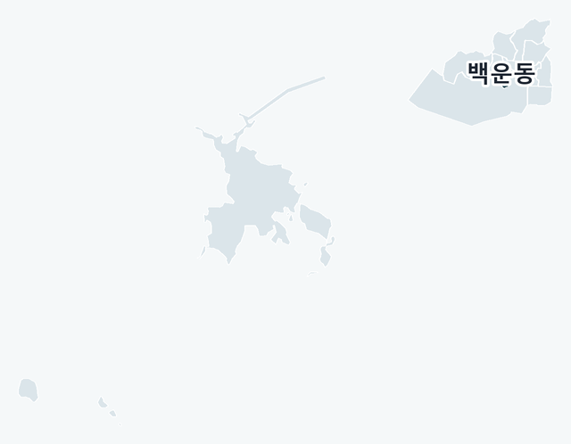 안산시 단원구 백운동 위치 — 안산시 단원구 행정동 경계 지도