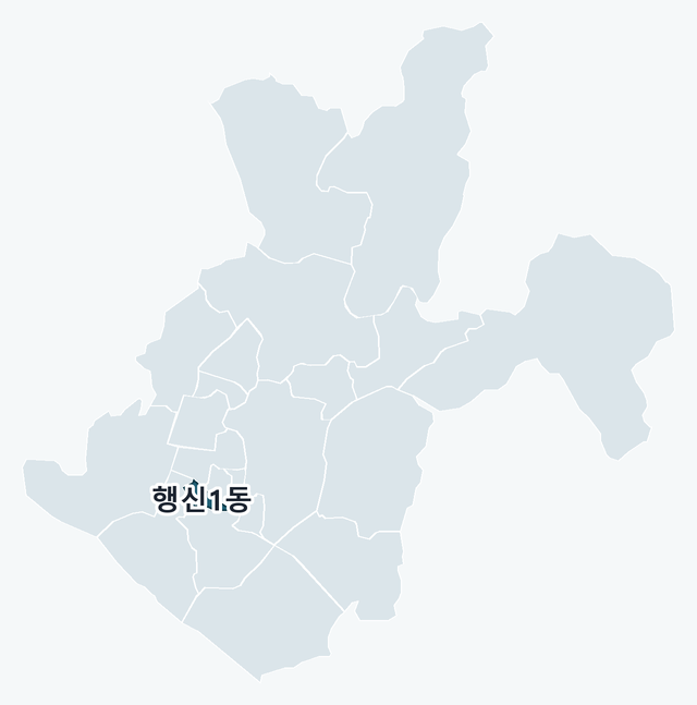 고양시 덕양구 행신1동 위치 — 고양시 덕양구 행정동 경계 지도