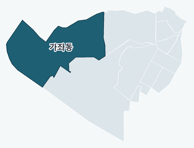 고양시 일산서구 가좌동 위치 — 고양시 일산서구 행정동 경계 지도